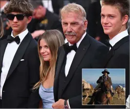  ?? ?? Costner in Cannes, and inset, a scene from handsome Western Horizon