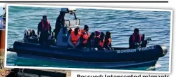  ??  ?? Rescued: Intercepte­d migrants