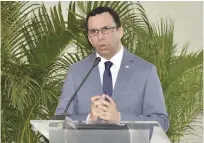  ?? FUENTE EXTERNA ?? Andrés Navarro, ministro de Educación, fue el orador invitado en un acto de la Iniciativa Dominicana por una Educación de Calidad.