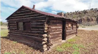  ?? COURTESY OF LOS ALAMOS NATIONAL LABORATORY ?? Pictured is the Pond Cabin, which Ashley Pond built in 1914 as an office for his Pajarito Club, a private hunting ranch that later became a school and then the site for the Manhattan Project.