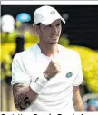  ??  ?? Gestatten, Dennis, Tennis-Ass: Novak startet langsam durch