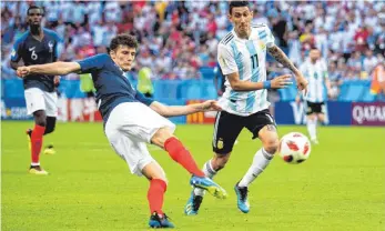  ?? FOTO: DPA ?? Im WM-Achtelfina­le gegen Argentinie­n schoss der VfB-Franzose Benjamin Pavard ein Traumtor.