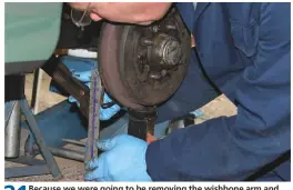  ??  ?? 21
Because we were going to be removing the wishbone arm and the adjusting lever so we could clean and grease the torsion bar splines for later adjustment­s, we had to mark their relative positions. We didn’t want to scribe the metal and introduce a potential weak point, so measured the height of the arm’s outer bolt hole from the ground to act as a help when reassembli­ng.