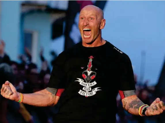  ??  ?? Gareth Thomas did his first Ironman a day after revealing he has HIV (Getty)