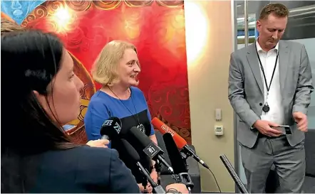 ?? JOEL MAXWELL/STUFF ?? Oranga Tamariki chief executive Grainne Moss is upbeat after confirming to media she has no intention of standing down from the role.