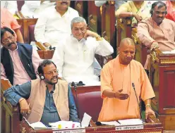  ?? DHEERAJ DHAWAN/HT ?? n Tabling the bill in the assembly on Tuesday, chief minister Yogi Adityanath said there was need for a stringent law to break the nexus of politician­s, corrupt officers and the mafia.