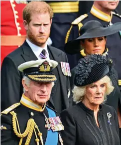  ?? ?? Sombre: At the Queen’s funeral on September 19, 0