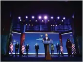  ?? AFP ?? US President-elect Joe Biden introduces key foreign policy and national security nominees in Wilmington, Delaware, on Nov. 24, 2020.