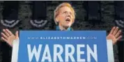  ?? REUTERS ?? Elizabeth Warren speaks at a rally to launch her campaign.