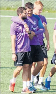  ??  ?? FELIZ. Morata se ha reencontra­do en Canadá con su amigo Nacho.