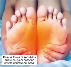  ??  ?? Diverse forme di sensibilit­à errate nei piedi possono essere causate dai nervi.