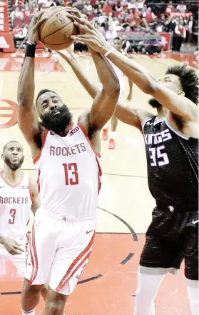  ?? AP FOTO ?? LEADER: James Harden's all-around perfomance lifted Houston over the Kings.