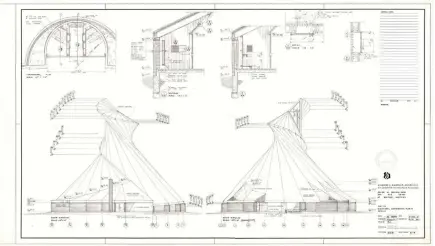  ?? Archives de la Société historique de Saint-boniface ?? Dessin d’architectu­re de l’église Précieux-sang d’étienne Gaboury que l’on peut retrouver au Centre du patrimoine datant d’avril 1967.