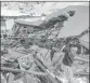  ??  ?? A collapsed house in Neelum Valley.