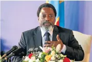  ?? /Reuters ?? Dealings: Internatio­nal powers are trying to ratchet up pressure on President Joseph Kabila, who has not held elections as he is required to do, and on members of the military.