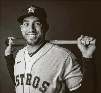  ?? Karen Warren / Staff photograph­er ?? George Springer, among the Astros’ cornerston­es, doesn’t hold a grudge about how his service time was manipulate­d.