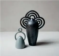  ??  ?? Top — The Symbol Vase series (2019) is inspired by Johnson’s interest in symbolism.