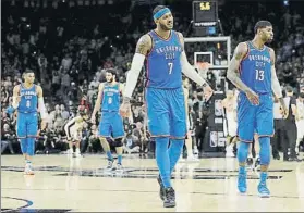  ?? FOTO: AP ?? Los jugadores de los Thunder, en un encuentro de esta temporada