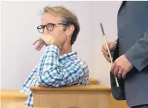 ?? MARLA BROSE/JOURNAL ?? Kenneth Jehle, a former middle school teacher, sits in the back of a courtroom in state District Court in Albuquerqu­e on Friday. He pleaded no contest to three counts of contributi­ng to the delinquenc­y of a minor.