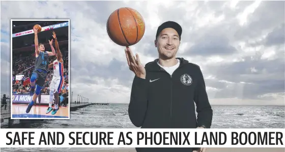  ??  ?? Australian basketball­er Ryan Broekhoff, formerly of the NBA’s Dallas Mavericks (inset), has signed with the Phoenix in the NBL. Picture: Michael Klein