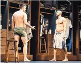  ?? SARA KRULWICH/THE NEW YORK TIMES ?? Jesse Williams, right, had a video of his nude scene in the play “Take Me Out” posted online. A scene from the play with Carl Lundstedt.