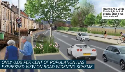  ?? ?? How the A62 Leeds Road might look at Bradley after it has been widened