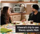  ?? ?? Kheerat’s trip to see Stacey upsets Nish