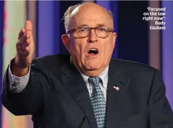  ??  ?? ‘Focused on the law right now’: Rudy Giuliani