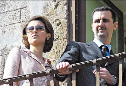  ??  ?? Family business: Bashar al-assad with his wife, Asma, left, and, bottom, in his younger days