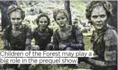  ??  ?? Children of the Forest may play a big role in the prequel show.