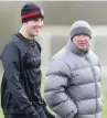  ??  ?? Clockwise from top: Alex Ferguson with Dubliner Kevin Grogan on the day he signed for Manchester United; in training with John O’Shea and showing delight with Roy Keane after beating Arsenal in 2004