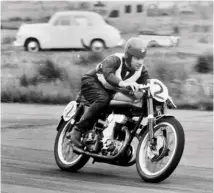  ??  ?? Left: Jack Walters contested races in Australia on the bike for years after buying the original REG 250 from Geeson in late 1954