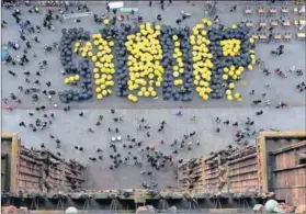  ??  ?? Nuked: The UN Treaty on the Prohibitio­n of Nuclear weapons was signed in July. Activists (above) protest in 2012. Photo: Frederick Florin/AFP