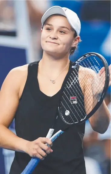  ??  ?? FUTURE’S BRIGHT: Ashleigh Barty has enjoyed what she calls a “consistent year”, including defeating Wimbledon champion and top-10 player Angelique Kerber in China in October.