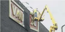  ??  ?? Vaux signs being taken down in the summer of 1999.