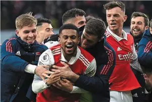  ?? | PHOTO : AFP ?? Reiss Nelson a tiré Arsenal d’affaire in extremis.