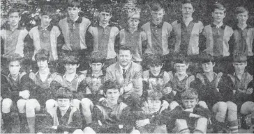  ??  ?? Warragul Technical School won the Gippsland technical schools’ junior football championsh­ip for 1970. The team are (back, from left) Joe Magyar, Kevin Jinnette, Ian Nottage, Neil Bransgrove, Wayne Hancock, John Willis, Vincent Minichiell­o, Walter Van Rennes, Stephen Marriott, (centre, from left) Ray Allchin, Lachlan Mapleson, Greg Batt, Barry Dore, coach Mr A. Hurley, Gary Hughes, Greg Newitt, Rod Batt, Greg Riley, (front, from left) Trevor Pratt, Chris Gleeson, Graeme Ross and Graham Chapman.