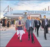  ?? PTI ?? Prime Minister Narendra Modi arrives in Munich on Sunday.