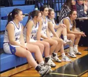  ?? Photo by Bob Parana ?? Ramettes l-r, senior Ella Lindberg, junior Cadence Brechtel, senior Annasophia Stauffer, junior Maria Casilio, and senior Emma Myers.