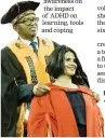  ??  ?? Faaiza Shaikh graduating with a PhD in psychology. She is pictured with UKZN Registrar, Simon Mokoena.Picture: Rajesh Jantilal