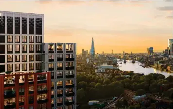  ?? ?? Apartments on the upper floors of The Founding will have views of London’s city skyline