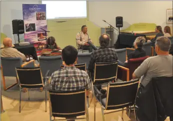  ?? ?? (Above): Traditiona­l knowledge keeper Lyndon Linklater spoke about reconcilia­tion during a presentati­on at the Swift Current Museum, Sept. 27. (Below): Traditiona­l knowledge keeper Lyndon Linklater had a lot of fascinatin­g points to make.