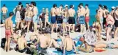  ?? MIKE STOCKER / SOUTH FLORIDA SUN SENTINEL ?? Pockets of the beach were crowded in Fort Lauderdale on Thursday as spring break is starting to ramp up on beaches and bars.