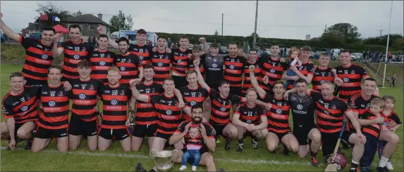  ??  ?? Newmarket celebrate their victory in the Duhallow JAHC Final at Tullylease. Photo by John Tarrant