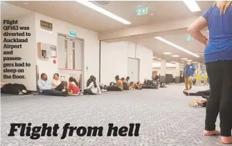  ?? ?? Flight QF163 was diverted to Auckland Airport and passengers had to sleep on the floor.