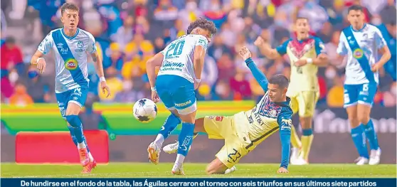  ?? ?? De hundirse en el fondo de la tabla, las Águilas cerraron el torneo con seis triunfos en sus últimos siete partidos