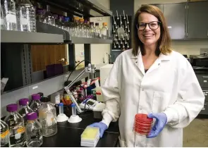  ?? (Special to The Commercial/University of Arkansas System Division of Agricultur­e) ?? Kristen Gibson, professor of food safety and microbiolo­gy, is working on a new project to improve sanitation in produce packinghou­ses.