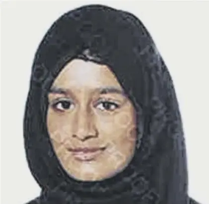  ??  ?? 0 Shamima Begum let Bethnal Green to join the Islamic State when she was 15