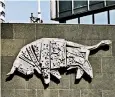  ??  ?? One of Trewin Coppleston­e’s four glass fibre bulls that were once displayed at the Bull Ring in Birmingham