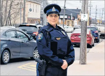  ?? SUEANN MUSICK/THE NEWS ?? Const. Nancy MacCulloch with the Stellarton Police is a board member with Viola’s Place Society, which is trying to raise money toward purchase of a homeless shelter.